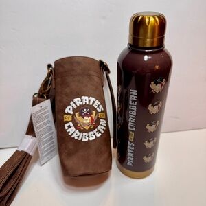 NWT Disney Water Bottle - Pirates Of The Caribbean With Crossbody Carrier.